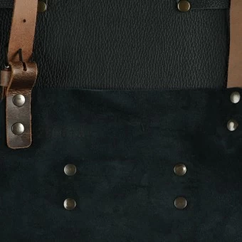 Lederschürze FEUERMEISTER® Schwarz, Riemen Braun 4 Lederschürze FEUERMEISTER® Schwarz, Riemen Braun – Bild 2