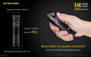 Nitecore E4K 4400 Lumen USB-C 6 Nitecore E4K 4400 Lumen USB-C – Bild 4